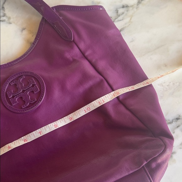 Tory Burch Purple Logo Coated Canvas Tote Bag Hobo - Picture 11 of 14